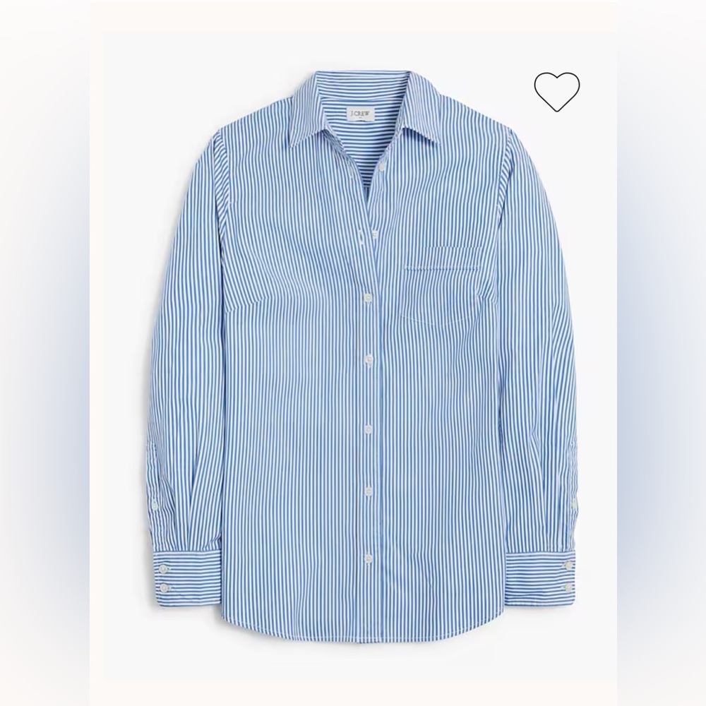 J.Crew Factory Button-up cotton poplin shirt in signature petite fit